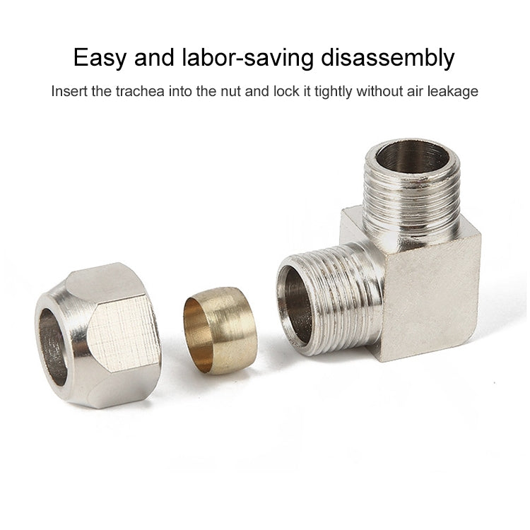 PL8-04 LAIZE Nickel Plated Copper Reducer Elbow Pneumatic Quick Fitting Connector -  by LAIZE | Online Shopping UK | buy2fix