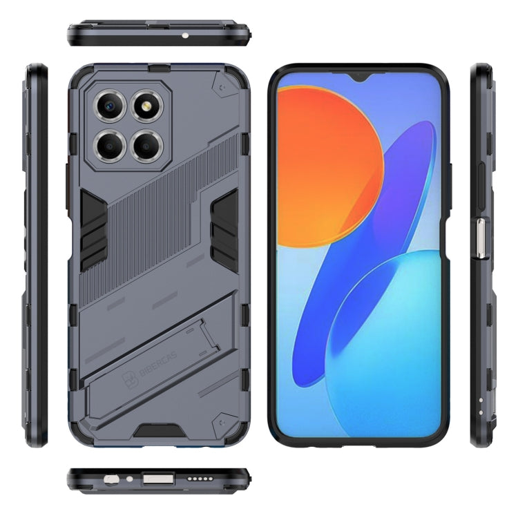 For Honor X8 5G Punk Armor PC + TPU Phone Case with Holder(Grey) - Honor Cases by buy2fix | Online Shopping UK | buy2fix