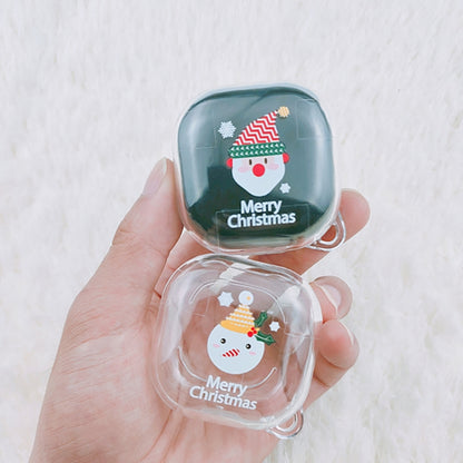 For Samsung Galaxy Buds Live Christmas Transparent TPU Earphone Case(Santa Claus) - Samsung Earphone Case by buy2fix | Online Shopping UK | buy2fix