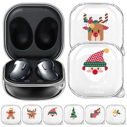 For Samsung Galaxy Buds Live Christmas Transparent TPU Earphone Case(Santa Claus) - Samsung Earphone Case by buy2fix | Online Shopping UK | buy2fix