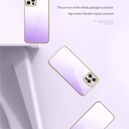 For iPhone 14 SULADA Iridescence Series Plating Transparent Gradient Phone Case(Purple) - iPhone 14 Cases by SULADA | Online Shopping UK | buy2fix