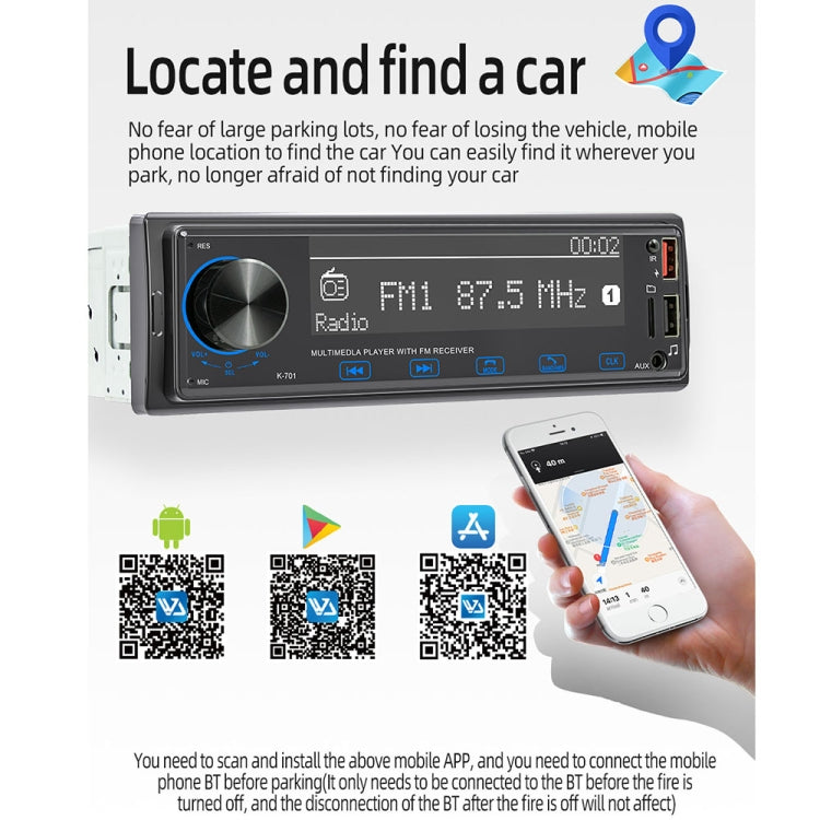 2.5D Touch Screen Car MP3 Player Radio Support Bluetooth Positioning Find Car - In Car by buy2fix | Online Shopping UK | buy2fix