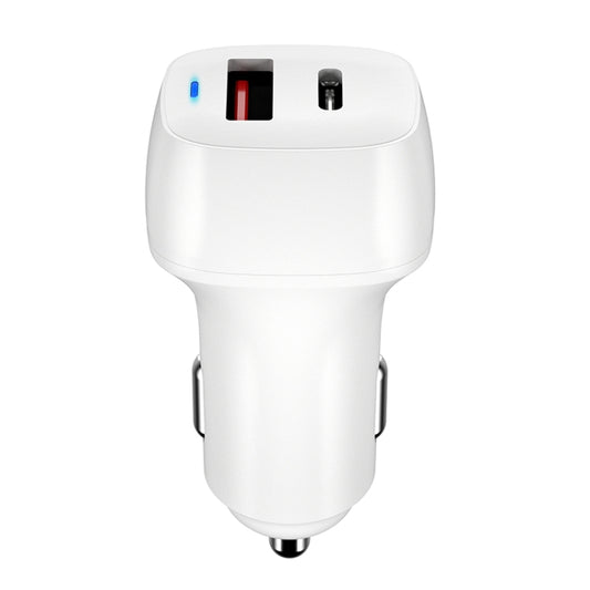 ACC-578 33W USB-C/Type-C+USB Fast Charge Car Charger(White) - In Car by buy2fix | Online Shopping UK | buy2fix
