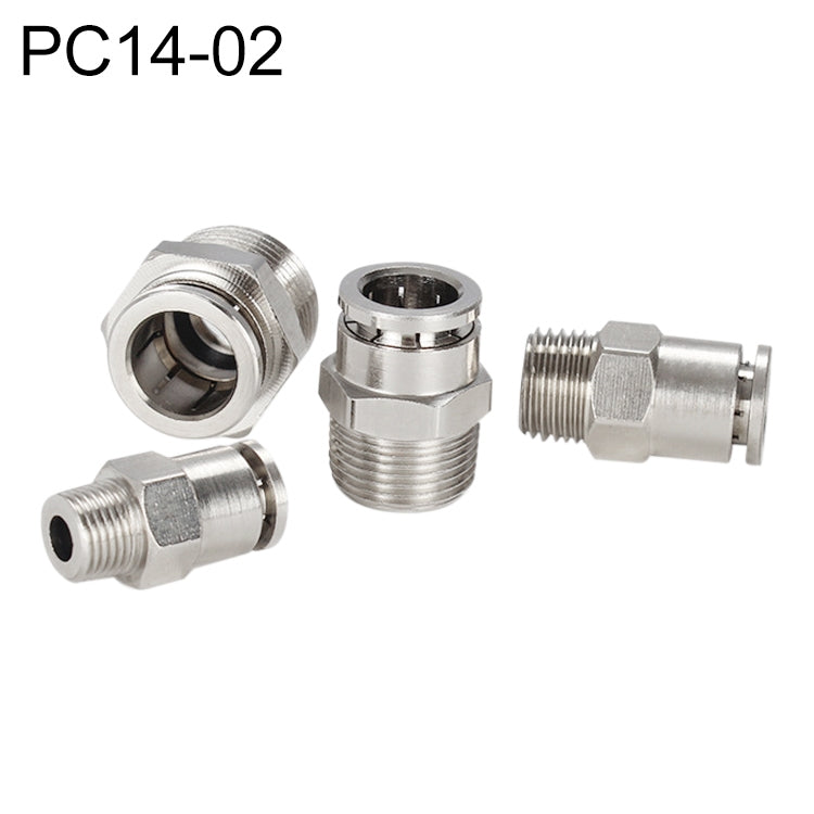 PC14-02 LAIZE Nickel Plated Copper Male Thread Straight Pneumatic Quick Connector -  by LAIZE | Online Shopping UK | buy2fix