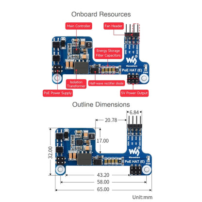 Waveshare Power over Ethernet HAT for Raspberry Pi 3B+/4B - Consumer Electronics by WAVESHARE | Online Shopping UK | buy2fix