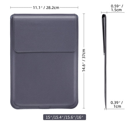 For MacBook 15 / 16 inch PU Leather 4 in 1 Laptop Bag with Functional Bracket(Space Gray) - Protective Bags by buy2fix | Online Shopping UK | buy2fix