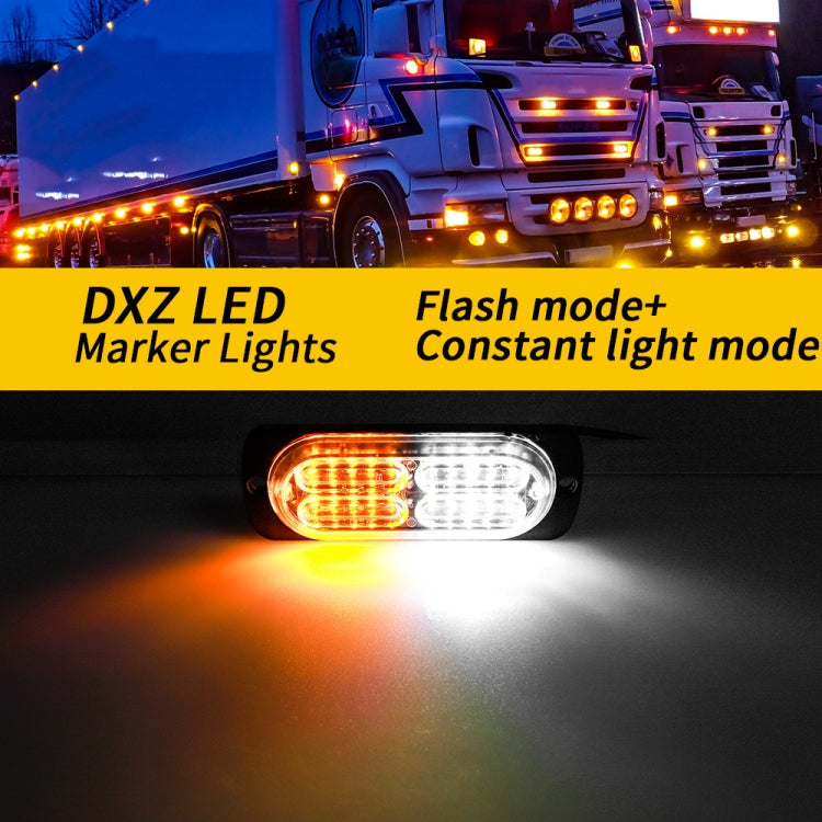 2pcs DC12-24V 3.2W Car 20LED Ultra-thin Strobe Light(White + Yellow Light) - In Car by buy2fix | Online Shopping UK | buy2fix