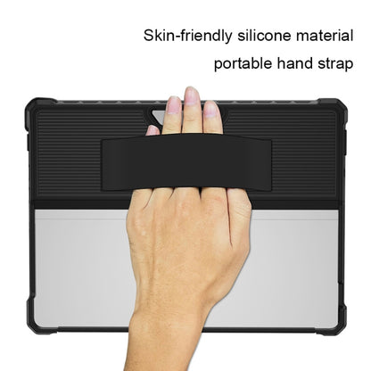 For Microsoft Surface Pro 9 Striped Hollow Tablet Case with Holder Cover(Black) - Others by buy2fix | Online Shopping UK | buy2fix