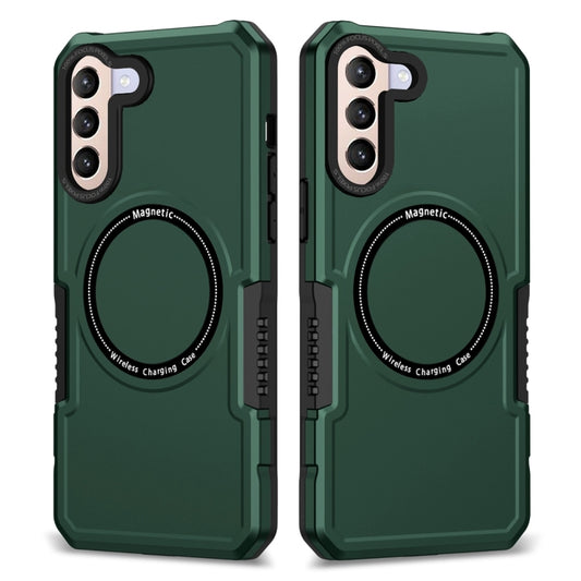 For Samsung Galaxy S21+ 5G MagSafe Shockproof Armor Phone Case(Dark Green) - Galaxy S21+ 5G Cases by buy2fix | Online Shopping UK | buy2fix