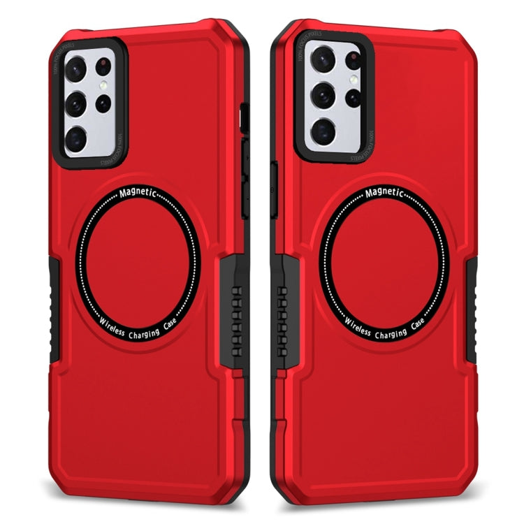 For Samsung Galaxy S23+ 5G MagSafe Shockproof Armor Phone Case(Red) - Galaxy S23+ 5G Cases by buy2fix | Online Shopping UK | buy2fix