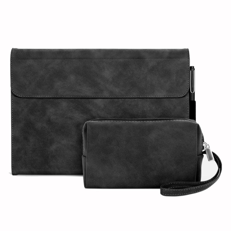 For Microsoft Surface Pro 9 Sheepskin All-Inclusive Shockproof Protective Case with Power Bag(Black) - Others by buy2fix | Online Shopping UK | buy2fix