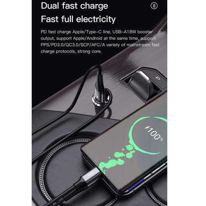 TOTUDESIGN 20W USB Car Fast Charging, Cable Length: 1.2m, Interface:USB-C / Type-C(Black) - In Car by TOTUDESIGN | Online Shopping UK | buy2fix
