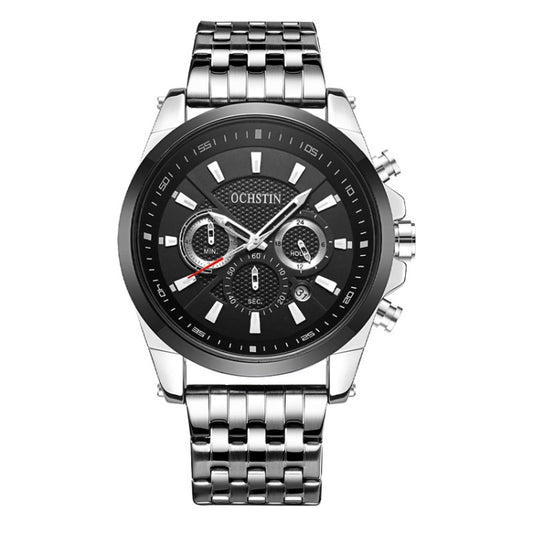 OCHSTIN 7256 Fashion Steel Strap Multifunctional Quartz Men Watch(Silver) - Metal Strap Watches by OCHSTIN | Online Shopping UK | buy2fix