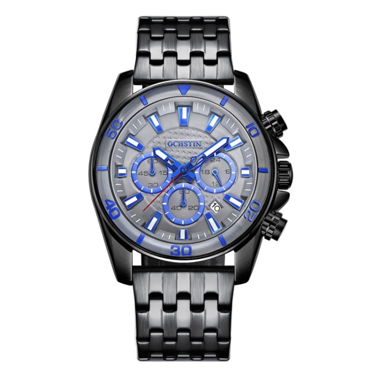 OCHSTIN 7259 Fashion Steel Strap Multifunctional Quartz Men Watch(Black) - Metal Strap Watches by OCHSTIN | Online Shopping UK | buy2fix