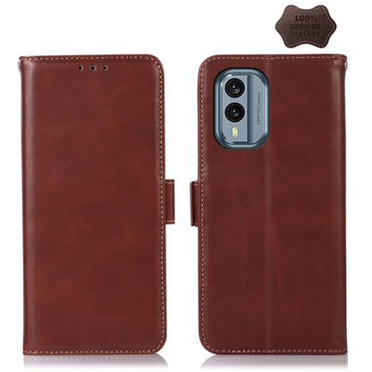For Nokia X30 5G Crazy Horse Top Layer Cowhide Leather Phone Case(Brown) - Nokia Cases by buy2fix | Online Shopping UK | buy2fix