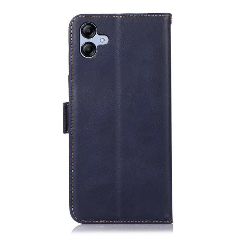 For Samsung Galaxy A04e Crazy Horse Top Layer Cowhide Leather Phone Case(Blue) - Galaxy Phone Cases by buy2fix | Online Shopping UK | buy2fix