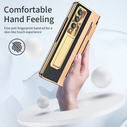 For Samsung Galaxy Z Fold3 5G Integrated Full Coverage Phone Case with Hinge(Gold+Black) - Galaxy Phone Cases by buy2fix | Online Shopping UK | buy2fix