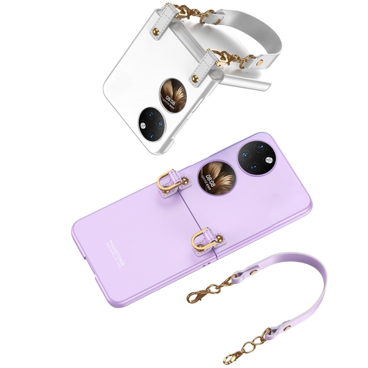 For Huawei P50 Pocket GKK Ultrathin Mini Handbag Protective Phone Case with Wrist Strap(Pink) - Huawei Cases by GKK | Online Shopping UK | buy2fix