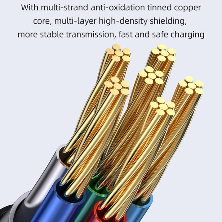 USAMS Type-C to Type-C PD100W Aluminum Alloy Transparent Digital Display Fast Charge Data Cable, Cable Length:1.2m(Black) -  by USAMS | Online Shopping UK | buy2fix