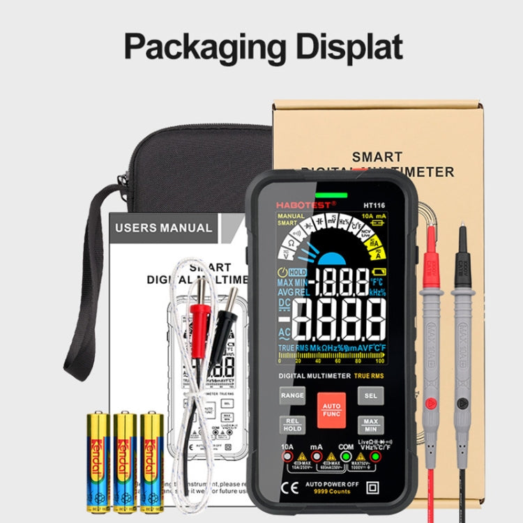 HABOTEST HT116 Large Screen Smart Automatic Digital Multimeter - Digital Multimeter by HABOTEST | Online Shopping UK | buy2fix