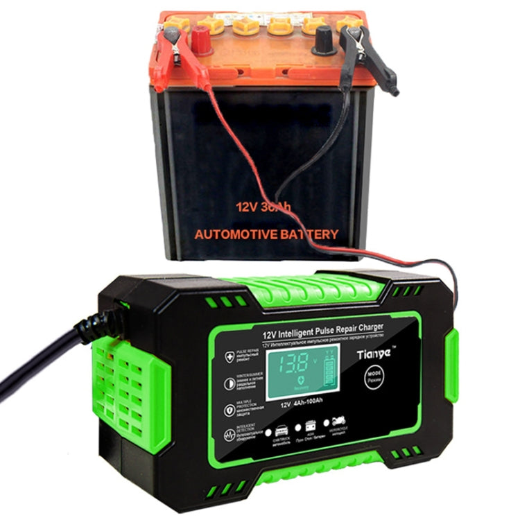 Motorcycle / Car Battery Smart Charger with LCD Creen, Plug Type:EU Plug - In Car by buy2fix | Online Shopping UK | buy2fix