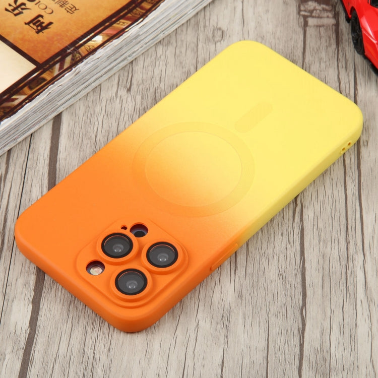 For iPhone 14 Pro Max Liquid TPU Silicone Gradient MagSafe Phone Case(Orange Yellow) - iPhone 14 Pro Max Cases by buy2fix | Online Shopping UK | buy2fix