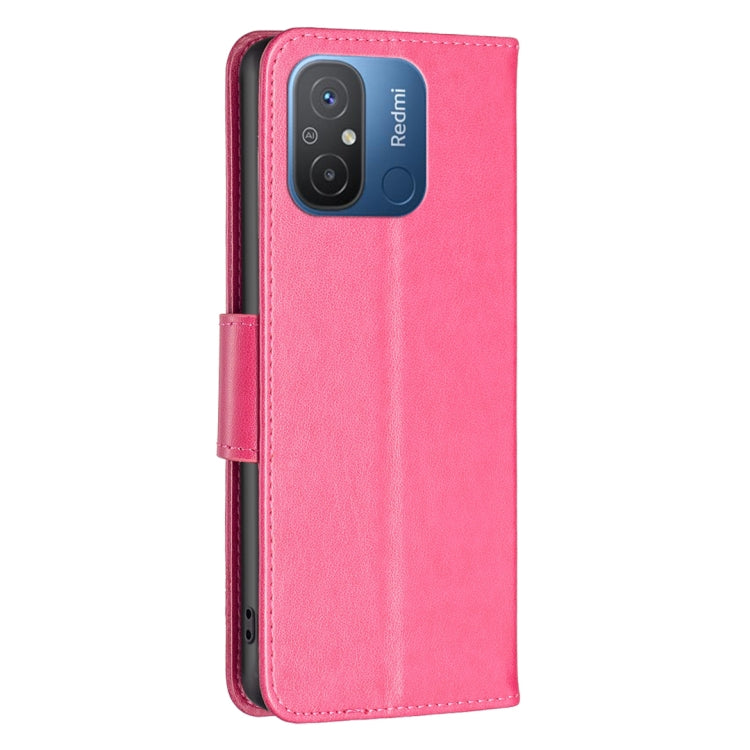 For Xiaomi Redmi 12C Embossing Two Butterflies Pattern Leather Phone Case(Rose Red) - Xiaomi Cases by buy2fix | Online Shopping UK | buy2fix