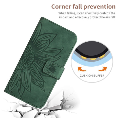 For TCL 40 SE HT04 Skin Feel Sun Flower Embossed Flip Leather Phone Case with Lanyard(Green) - More Brand by buy2fix | Online Shopping UK | buy2fix