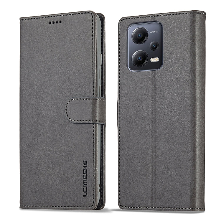 For Xiaomi Redmi Note 12 Pro+ LC.IMEEKE Calf Texture Horizontal Flip Leather Case(Grey) - Note 12 Pro+ Cases by LC.IMEEKE | Online Shopping UK | buy2fix