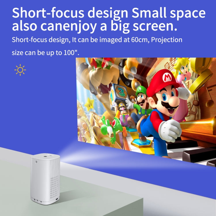 T1 480x360 800 Lumens Portable Mini LED Projector, Specification:EU Plug(White) - Consumer Electronics by buy2fix | Online Shopping UK | buy2fix