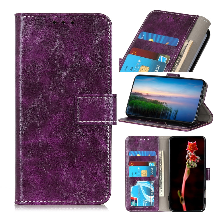 For Honor X7A Retro Crazy Horse Texture Horizontal Flip Leather Phone Case(Purple) - Honor Cases by buy2fix | Online Shopping UK | buy2fix