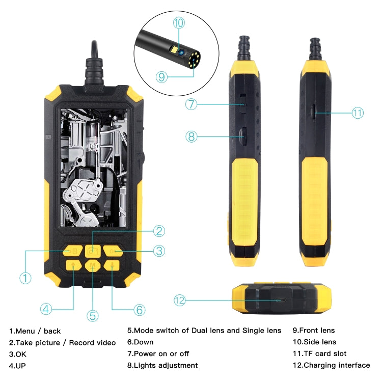 P50 4.5 inch Dual Camera with Screen Endoscope, Length:2m(8mm) - Consumer Electronics by buy2fix | Online Shopping UK | buy2fix