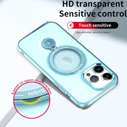 For iPhone 14 Plus 360 Degree Rotation Holder MagSafe Magnetic Phone Case(Light Blue) - iPhone 14 Plus Cases by buy2fix | Online Shopping UK | buy2fix