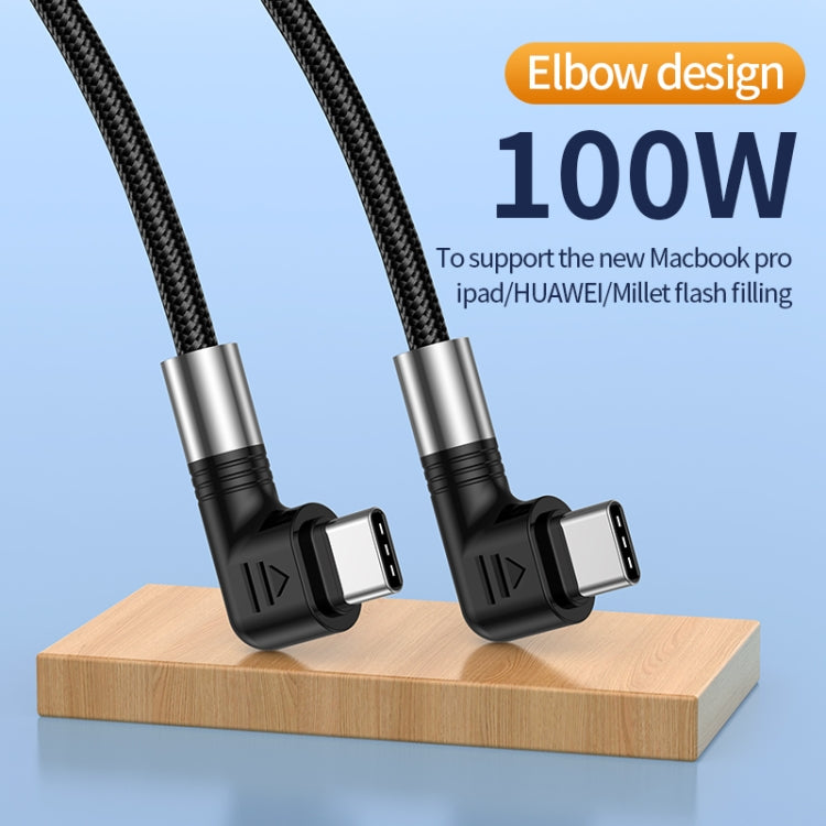 A9 100W USB-C/Type-C to USB-C/Type-C Double Elbow Data Cable, Length:0.5m -  by buy2fix | Online Shopping UK | buy2fix