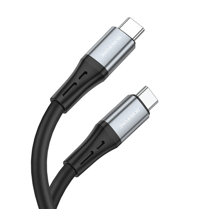 Borofone BX88 Type-C to Type-C Solid Silicone Charging Data Cable, Length:1m(Black) -  by Borofone | Online Shopping UK | buy2fix