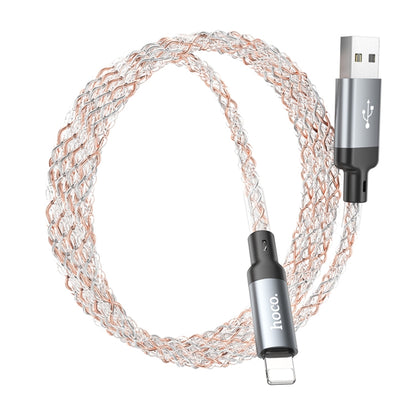 hoco U112 2.4A USB to 8 Pin Luminous Data Cable, Length: 1m(Grey) - Normal Style Cable by hoco | Online Shopping UK | buy2fix