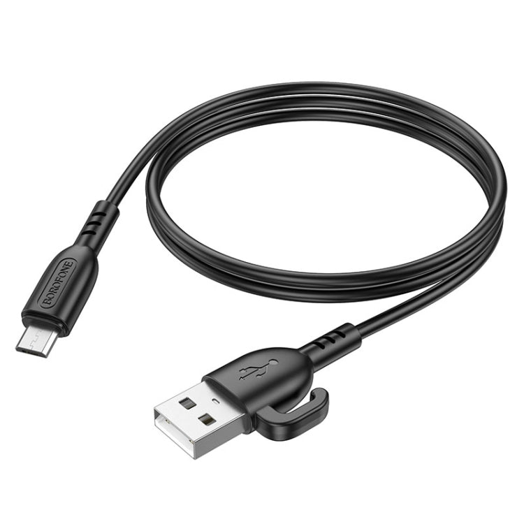 Borofone BX91 USB to Micro USB Symbol 2.4A Charging Data Cable, Length:1m(Black) -  by Borofone | Online Shopping UK | buy2fix