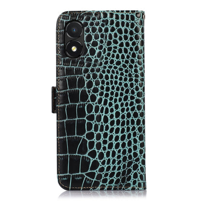 For Honor X5 Crocodile Top Layer Cowhide Leather Phone Case(Green) - Honor Cases by buy2fix | Online Shopping UK | buy2fix