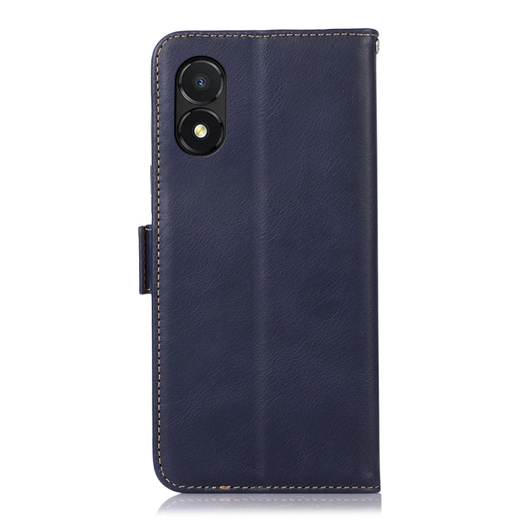 For Honor X5 Crazy Horse Top Layer Cowhide Leather Phone Case(Blue) - Honor Cases by buy2fix | Online Shopping UK | buy2fix