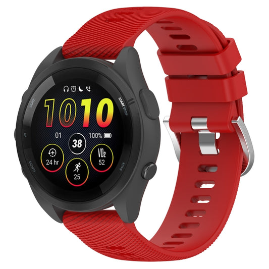 For Garmin Forerunner 265 22mm Solid Color Silicone Watch Band(Red) - Watch Bands by buy2fix | Online Shopping UK | buy2fix