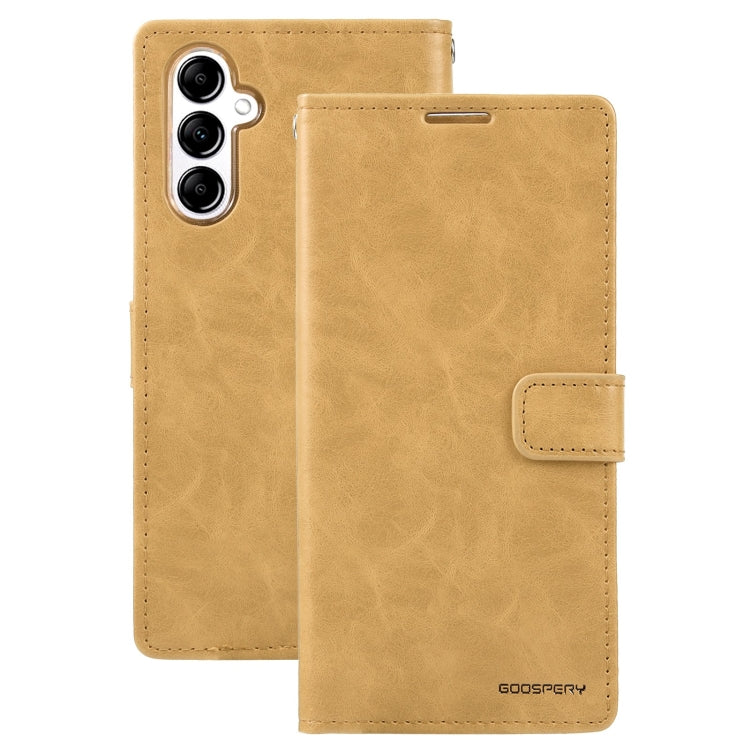 For Samsung Galaxy A34 5G GOOSPERY BLUE MOON Crazy Horse Texture Leather Phone Case(Gold) - Galaxy Phone Cases by GOOSPERY | Online Shopping UK | buy2fix