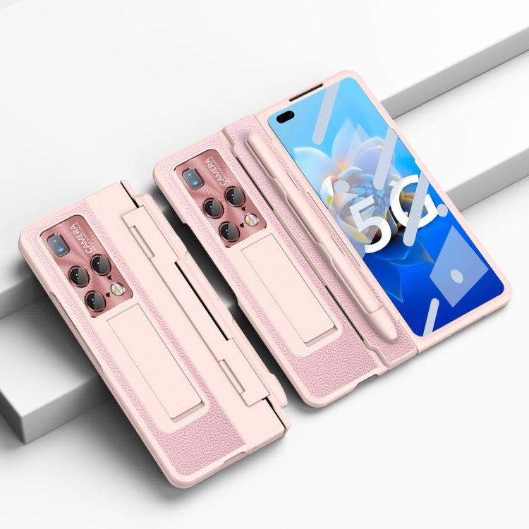 For Huawei Mate X2 Integrated Full Coverage Hinge Phone Case with Stylus(Pink) - Huawei Cases by buy2fix | Online Shopping UK | buy2fix