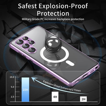 For Samsung Galaxy S24+ 5G HD Full Cover Magsafe Magnetic Metal Tempered Glass Phone Case(Silver) - Galaxy S24+ 5G Cases by buy2fix | Online Shopping UK | buy2fix