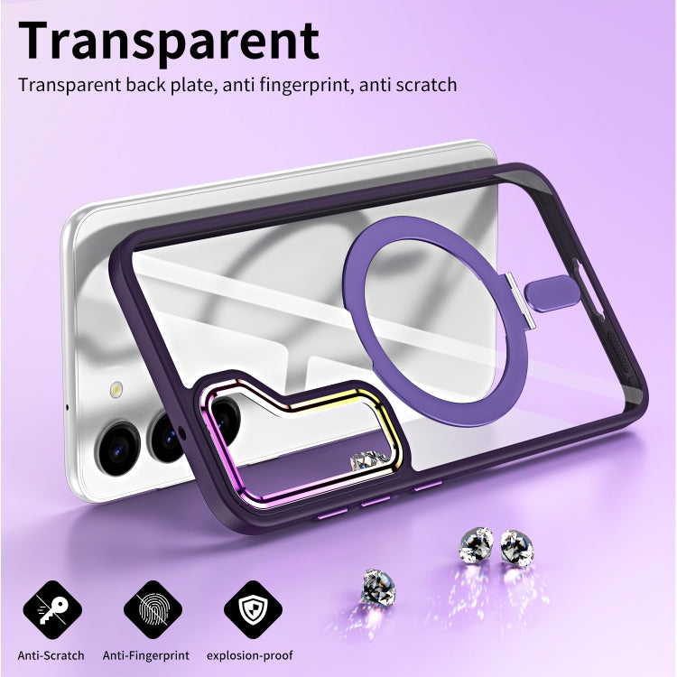 For Samsung Galaxy S23+ 5G MagSafe Magnetic Invisible Holder Phone Case(Dark Purple) - Galaxy S23+ 5G Cases by buy2fix | Online Shopping UK | buy2fix