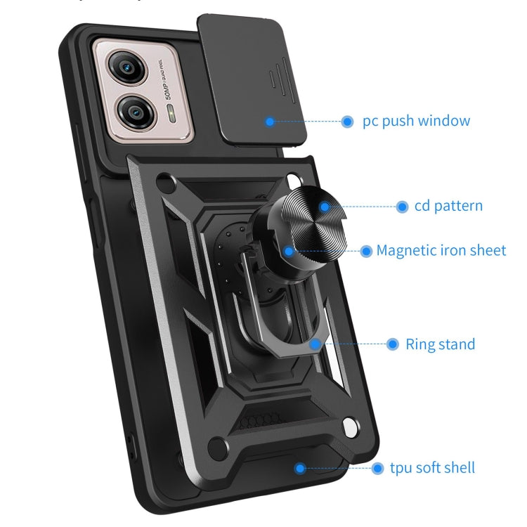 For Motorola Moto G53 / G13 / G23 5G Sliding Camera Cover Design TPU+PC Phone Case(Silver) - Motorola Cases by buy2fix | Online Shopping UK | buy2fix