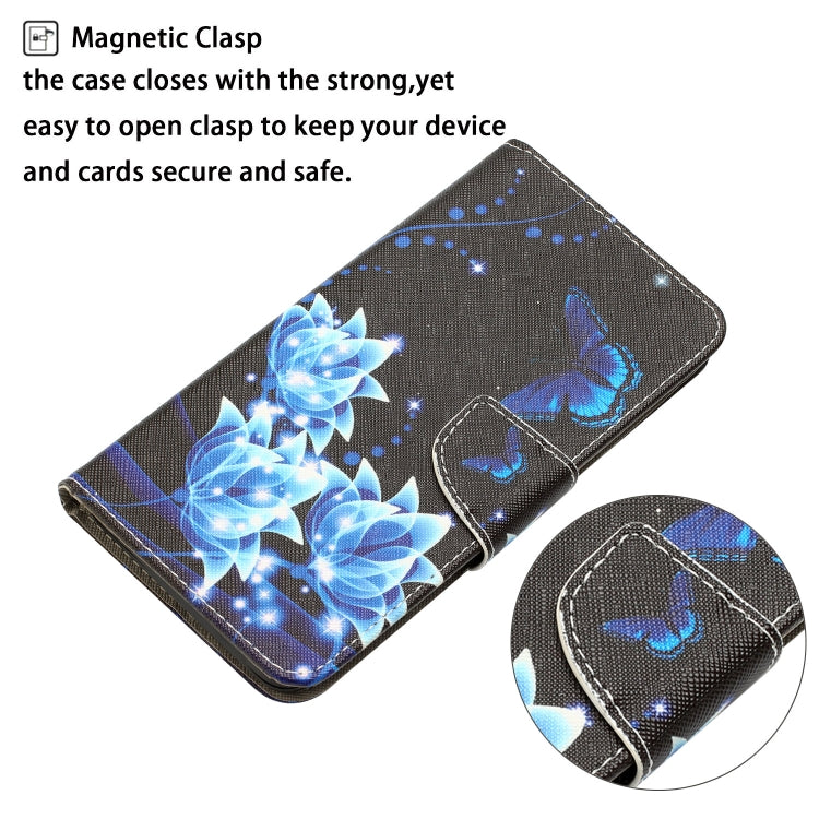 For Xiaomi Redmi 12C Colored Drawing Leather Phone Case(Blue Butterfly) - Xiaomi Cases by buy2fix | Online Shopping UK | buy2fix