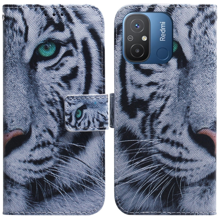 For Xiaomi Redmi 12C / 11A Coloured Drawing Flip Leather Phone Case(Tiger) - Xiaomi Cases by buy2fix | Online Shopping UK | buy2fix
