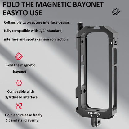 For Insta360 X3 YELANGU LW-ONE X3 Metal Cage Extended Frame Case With T1 Tripod - DJI & GoPro Accessories by YELANGU | Online Shopping UK | buy2fix