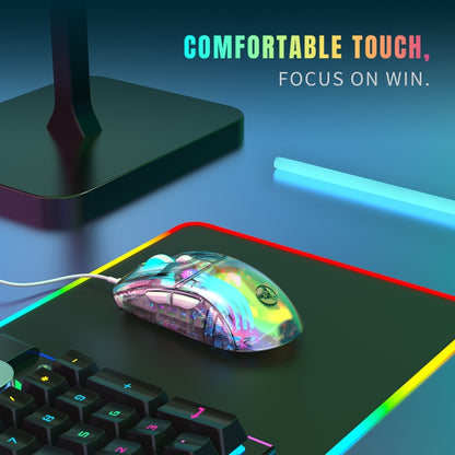 X400 7 Keys Transparent RGB Wired Gaming Mouse - Wired Mice by REMAX | Online Shopping UK | buy2fix