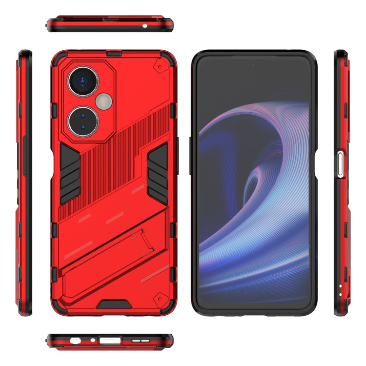 For OnePlus Nord CE 3 Punk Armor 2 in 1 PC + TPU Phone Case with Holder(Red) - OnePlus Cases by buy2fix | Online Shopping UK | buy2fix